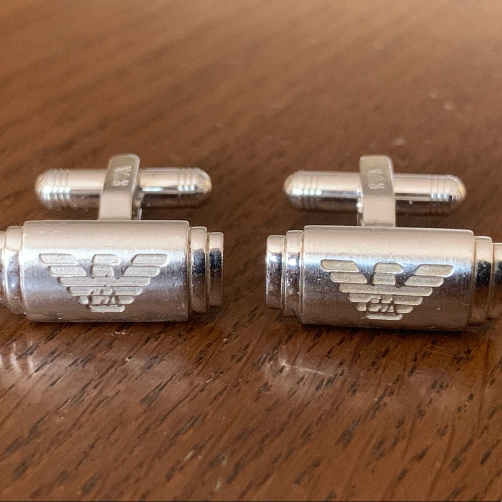 Emporio Armani Eagle Logo Men’s Stainless Steel Cufflinks (EUC)